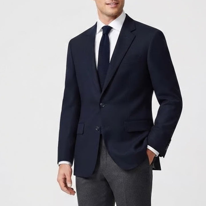 Van Heusen Mens Navy Blue Two Button Blazer Sport Coat Jacket 40R