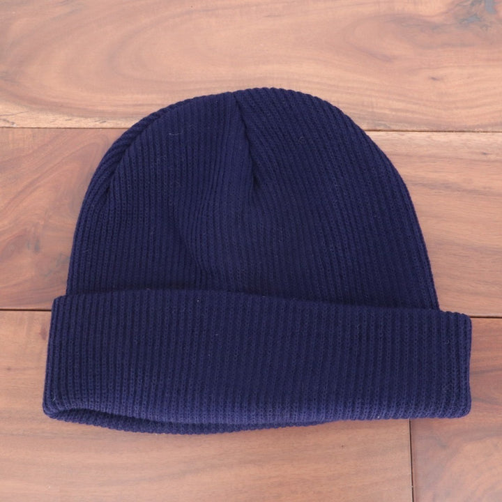American Giant Shop Beanie Hat Unisex One Size Navy Knitted Cuffed Warm Wear