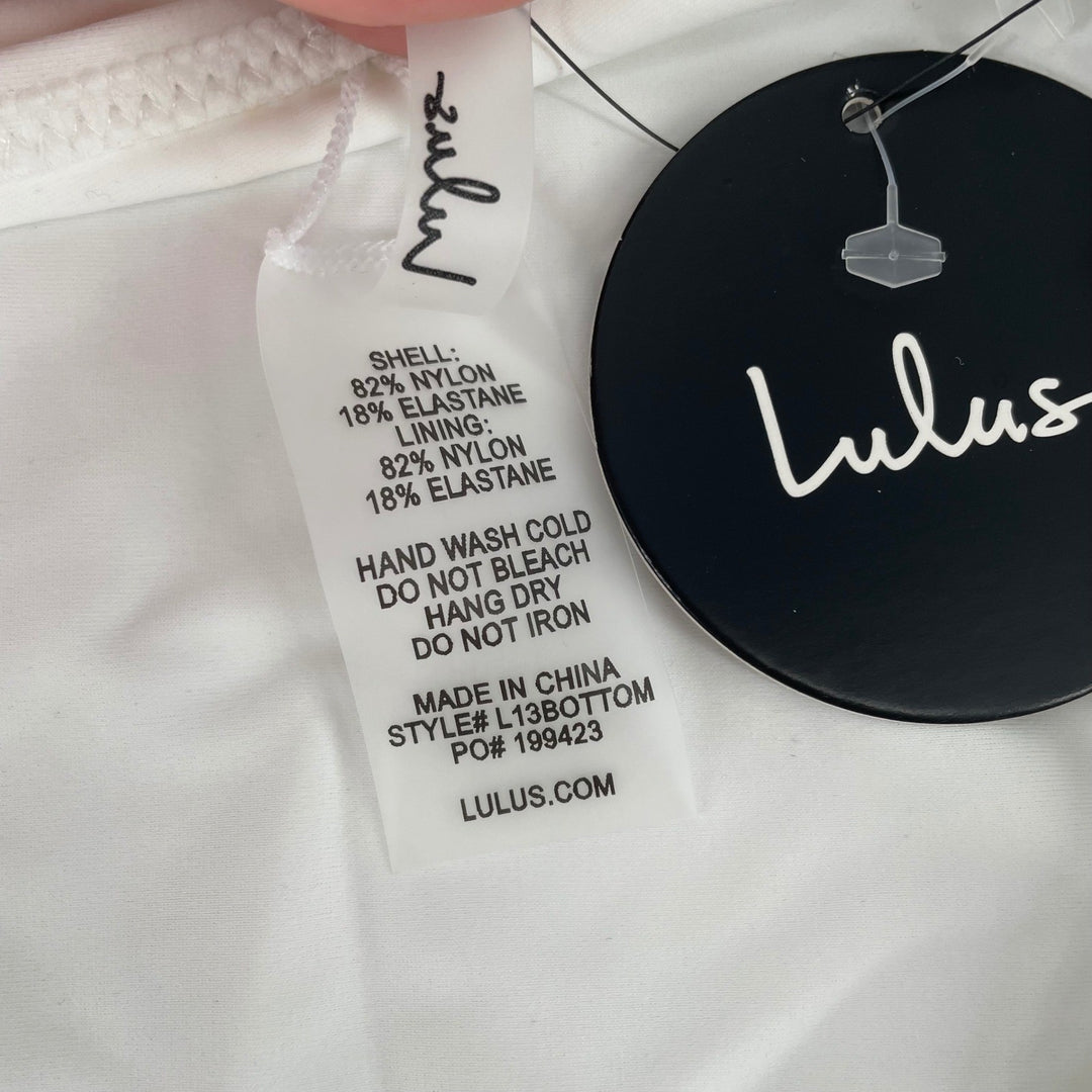 Lulus White High Waisted Bikini Bottoms Size L Style L13bottom