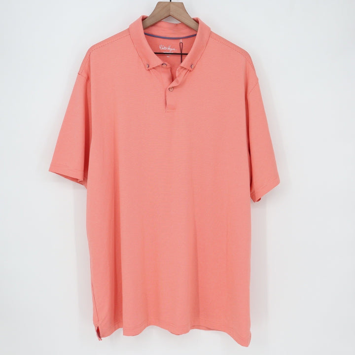 Walter Hagen Mens P11 Championship Stripe Polo Pink Peach XXL NEW