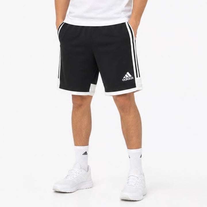Adidas Aeroready Soccer Shorts Black White Striped Athletic Youth Large