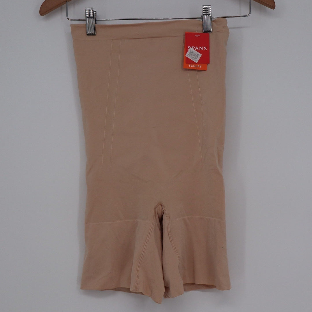Spanx Sculpt High Waisted Mid Thigh Shaper Nude Beige Large KL00746 NEW