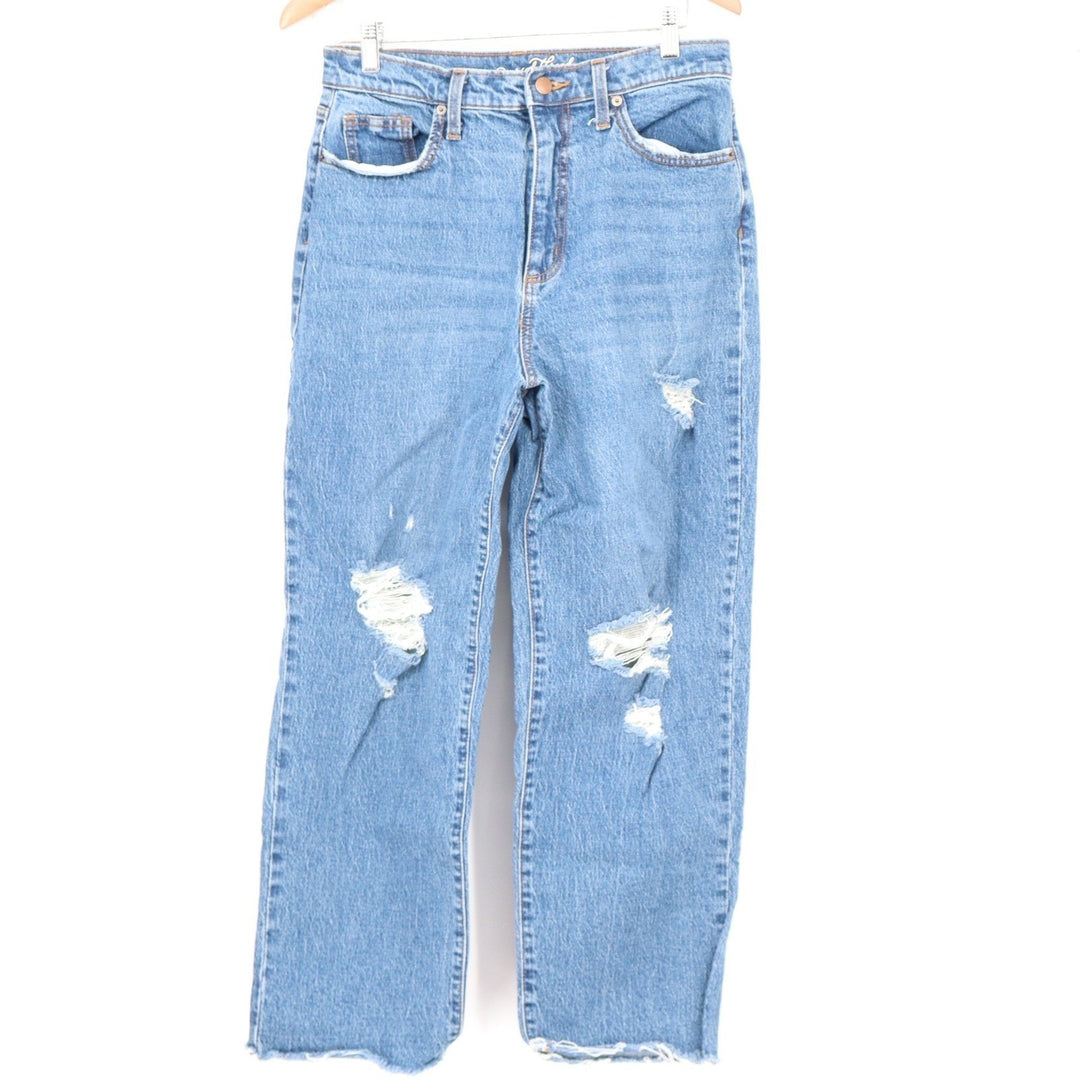 Universal Thread Womens High Rise Straight Leg Distressed Jeans Blue 12/31L