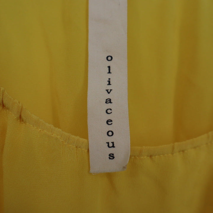 Olivaecous Yellow Silk Spaghetti Strap Camisole Tank Top M
