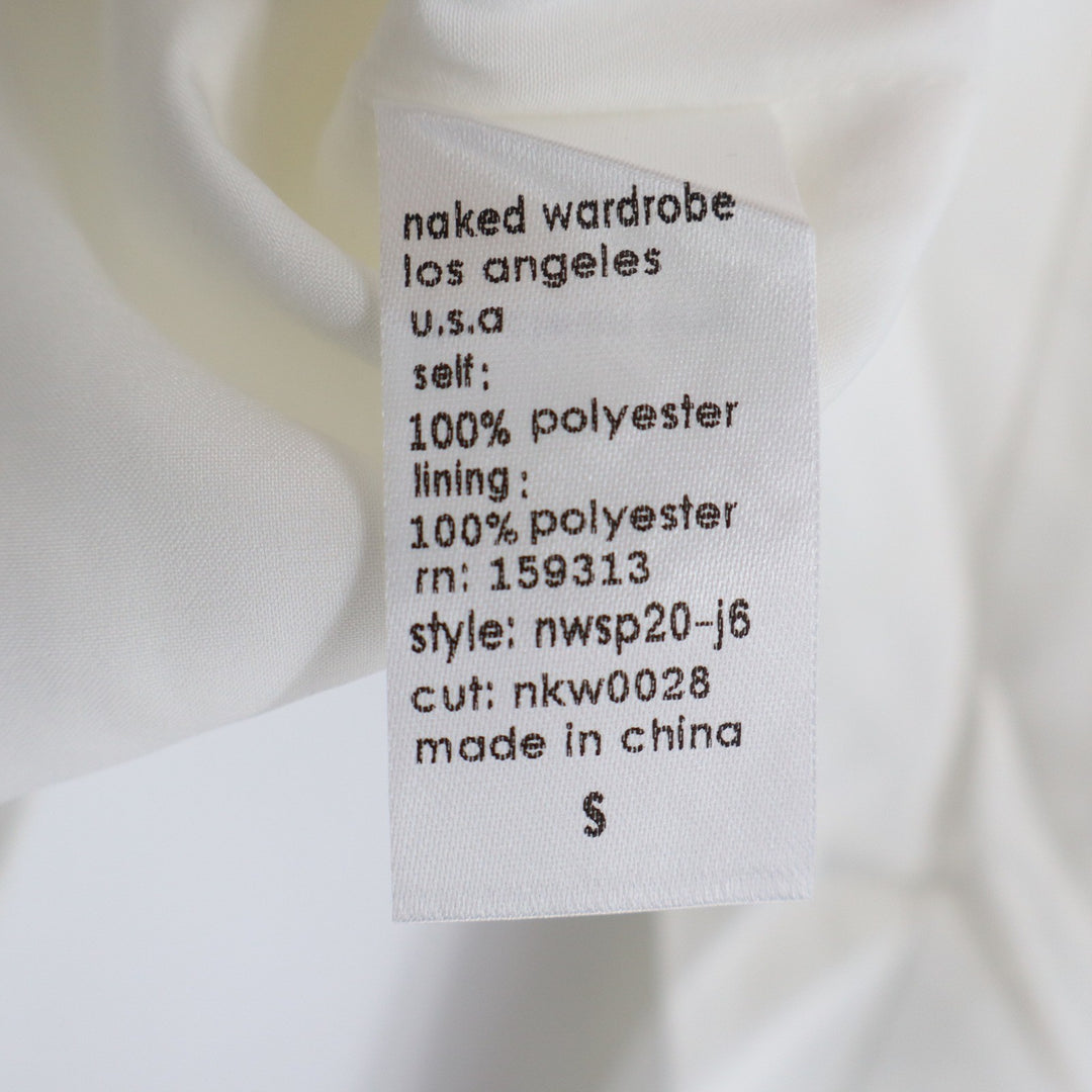 Naked Wardrobe The Statement Ivory Cropped Garter Blazer Small Womens