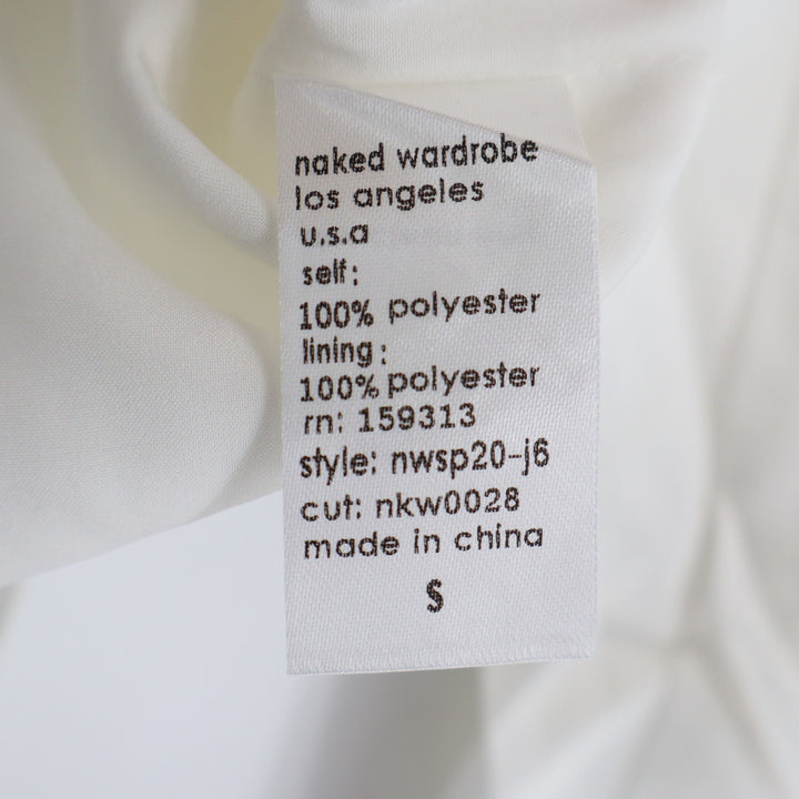 Naked Wardrobe The Statement Ivory Cropped Garter Blazer Small Womens