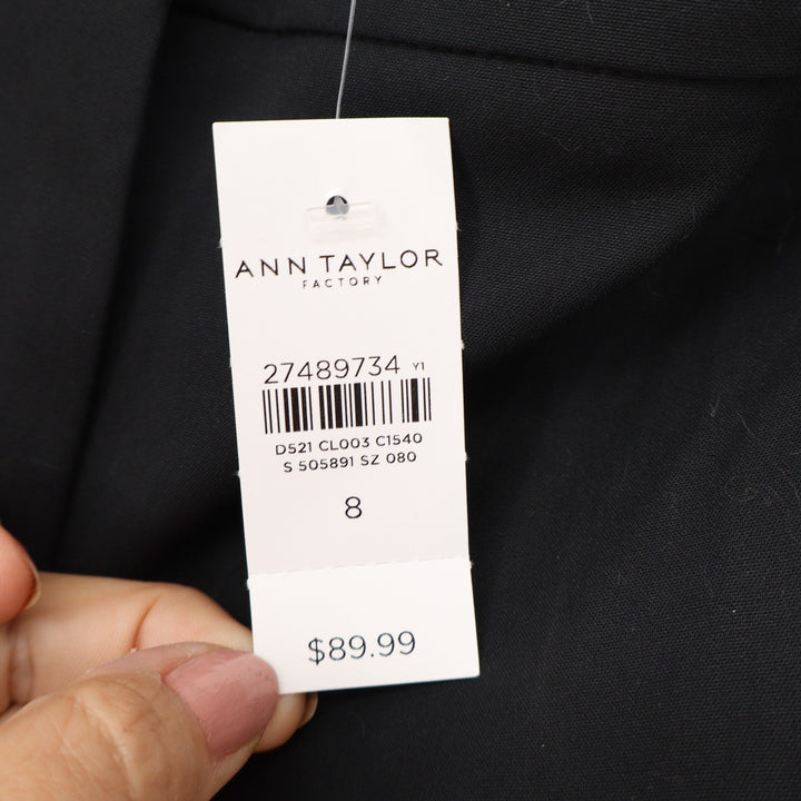 Ann Taylor Factory The Straight In Curvy Black Dress Pants Size 8 Professional
