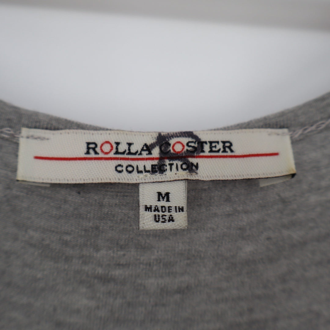 Rolla Coster Maxi Dress Womens Medium Heather Gray Layered Wide Straps Racerback