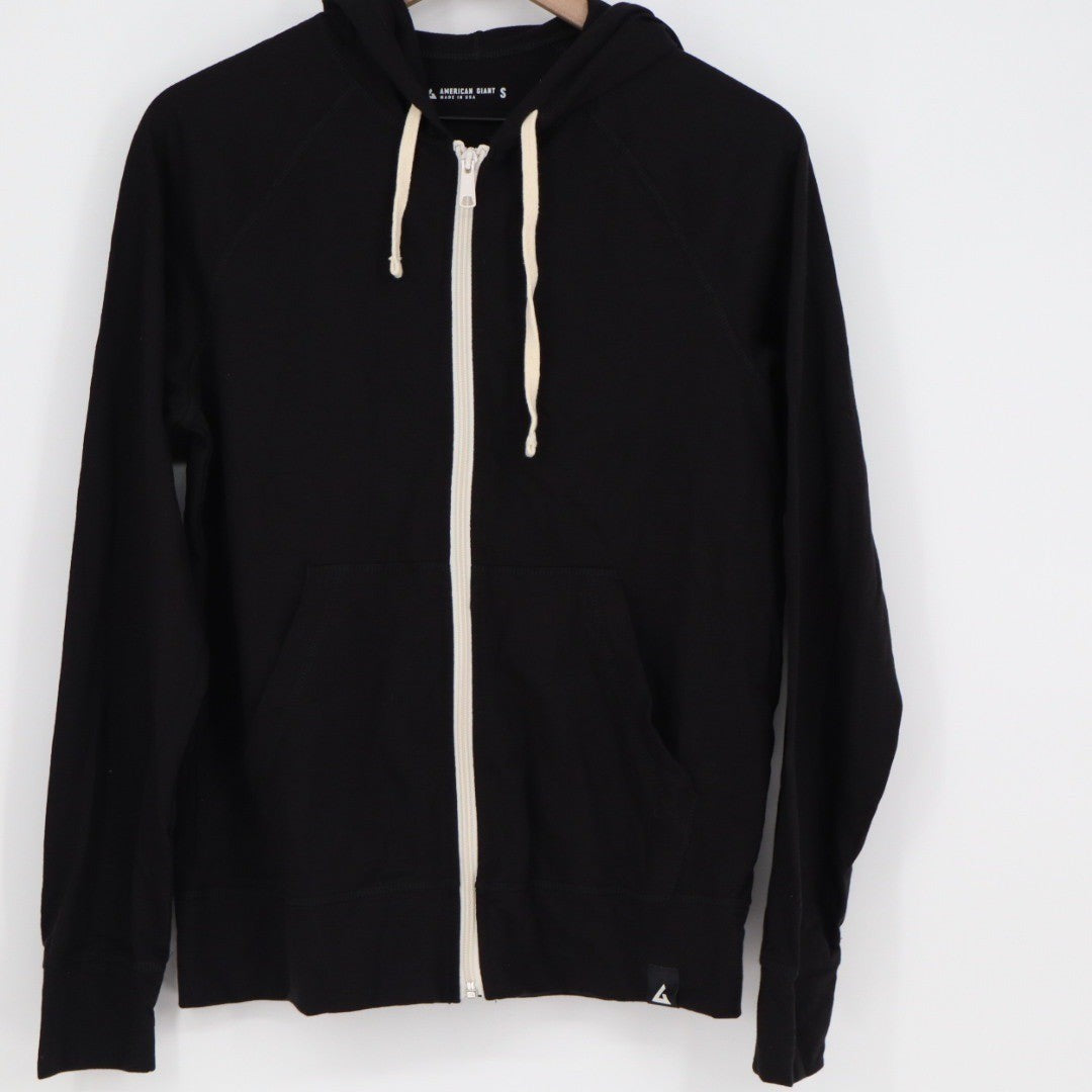 American Giant Black Full Zip Hoodie Made in USA Size S