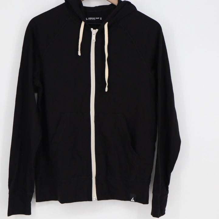 American Giant Black Full Zip Hoodie Made in USA Size S