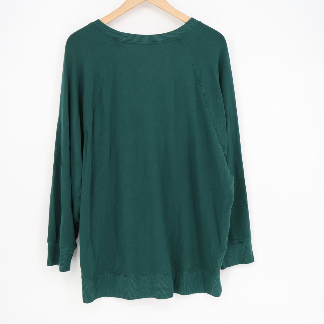 Soma Sweatshirt Womens Medium Sage Green Stretch Long Sleeve Crew Neck Pullover