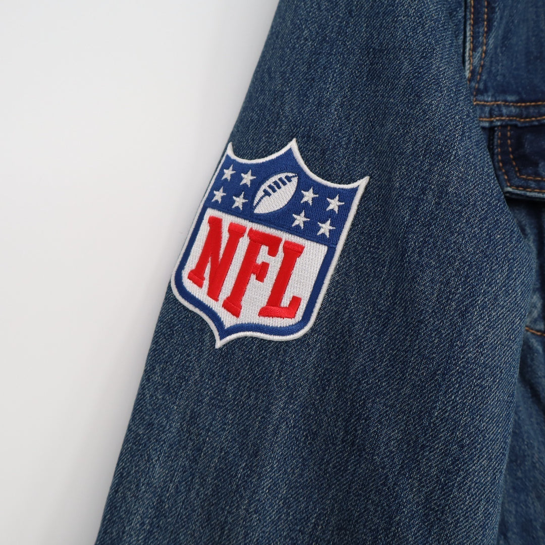 Philadelphia Eagles Trucker Jacket Womens Medium Blue Denim Levi's Spread Collar