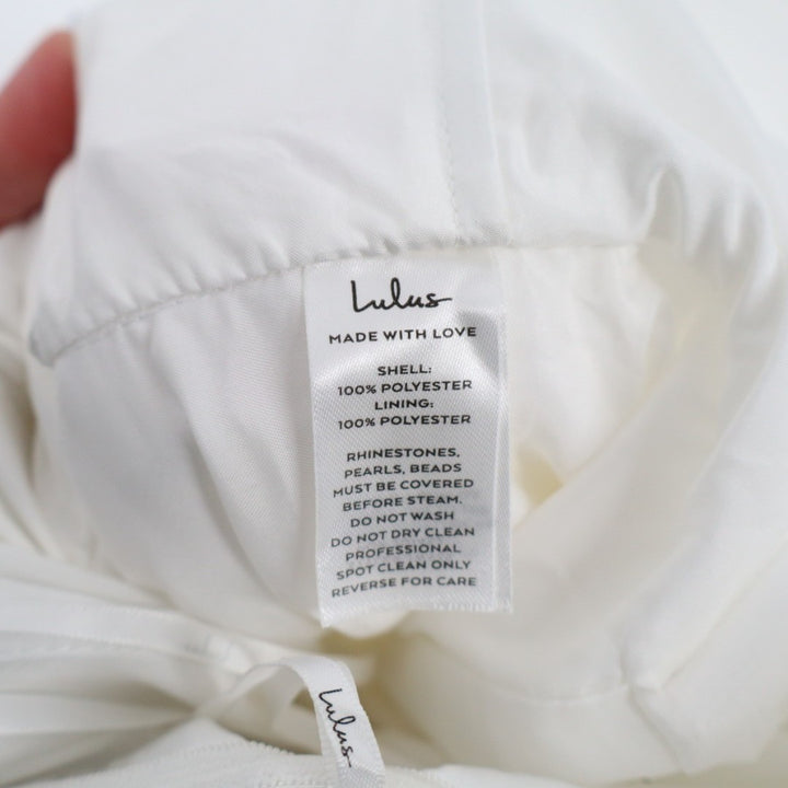 Lulus Lifetime of Love A-Line Gown Dress Womens 4 White Strapless Front Slit