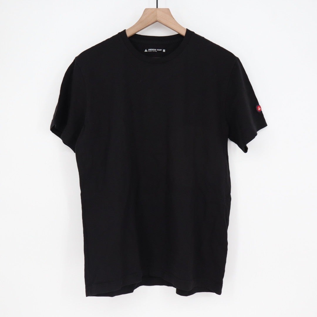 American Giant Mens Black T Shirt Size M Made in USA Crew Neck Short Sleeve