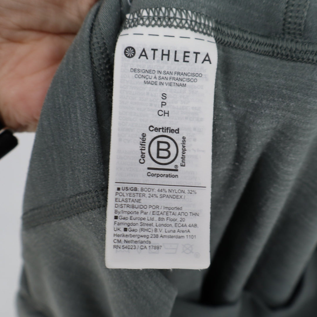Athleta Elation Pants Womens PS Charcoal Gray Space Dye Pleated High Waisted