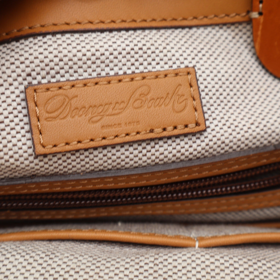 Dooney & Bourke Satchel Womens Large Leather Tan Crossbody Handbag Excellent