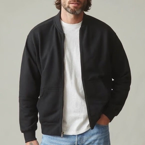 American Giant Men's Fleece Bomber Jacket Size L Made in USA