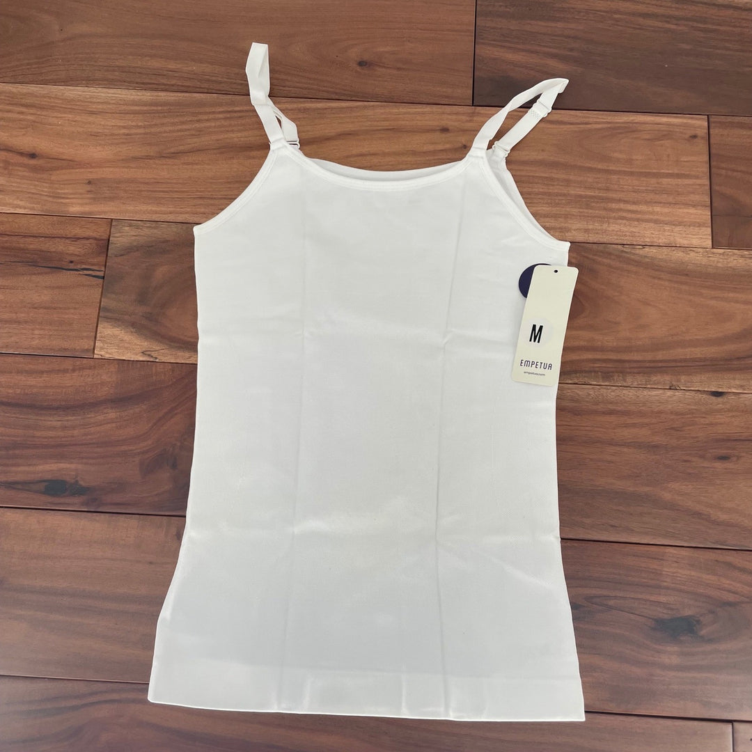 EMPETUA Scoop Neck Cami White Knit Tank Top Size Medium