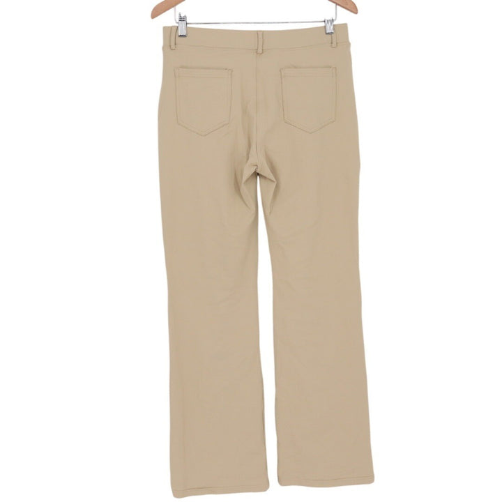 EWEDOOS Khaki Straight Leg Zipper Ankle Pants Comfort Stretch Size Large