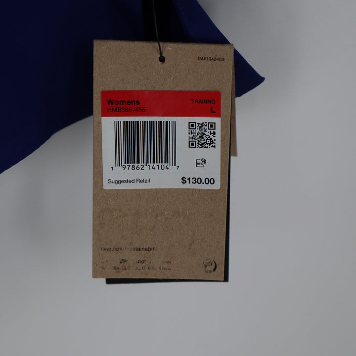 Nike Womens Dri-FIT 24.7 Long Sleeve Snap Button Down Shirt Blue L