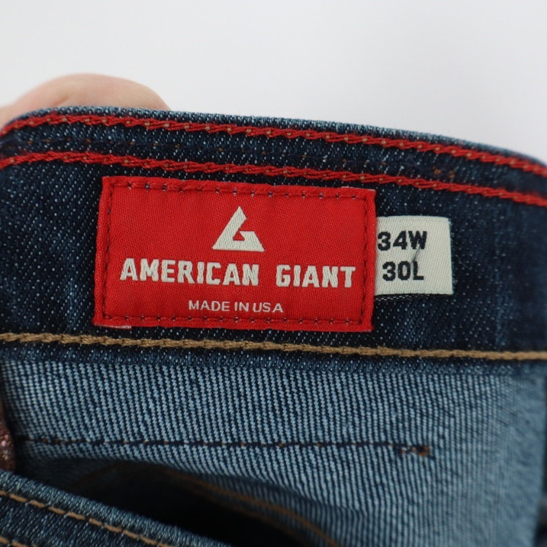 American Giant Dakota Straight Jeans Mens 34x30 Made In USA