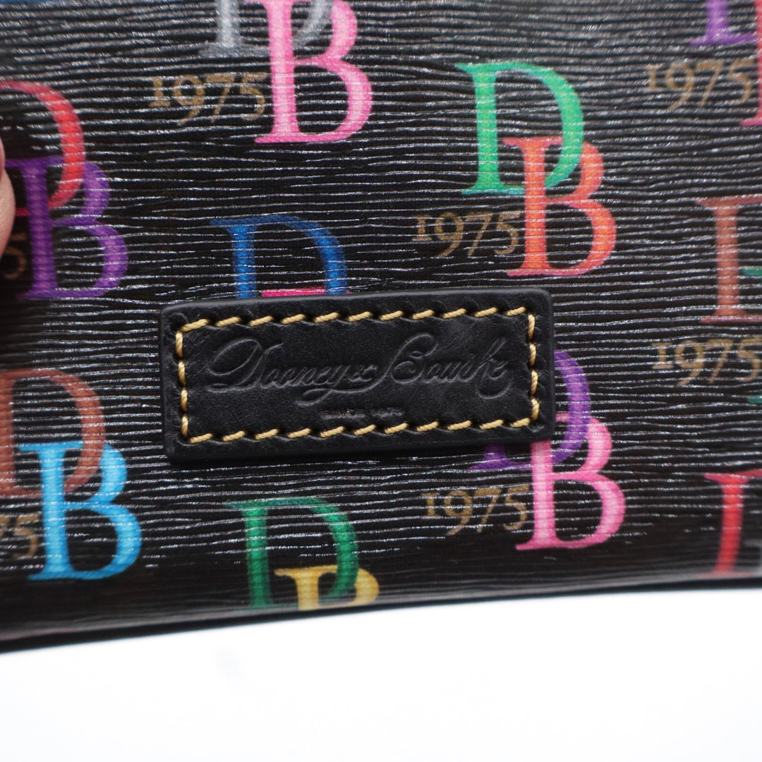 Dooney & Bourke Black Rainbow Monogram Wristlet Pouch
