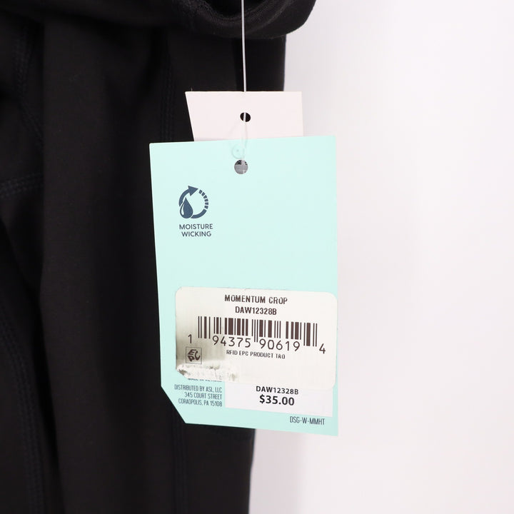 DSG Momentum Crop High Rise Leggings Black XXS DAW12328B Side Pockets NEW