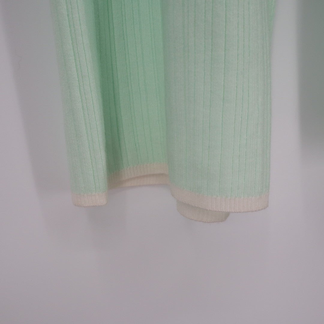 State of Day Intimates Pajama Pants Womens Large Butter Mint Green Ribbed Knit