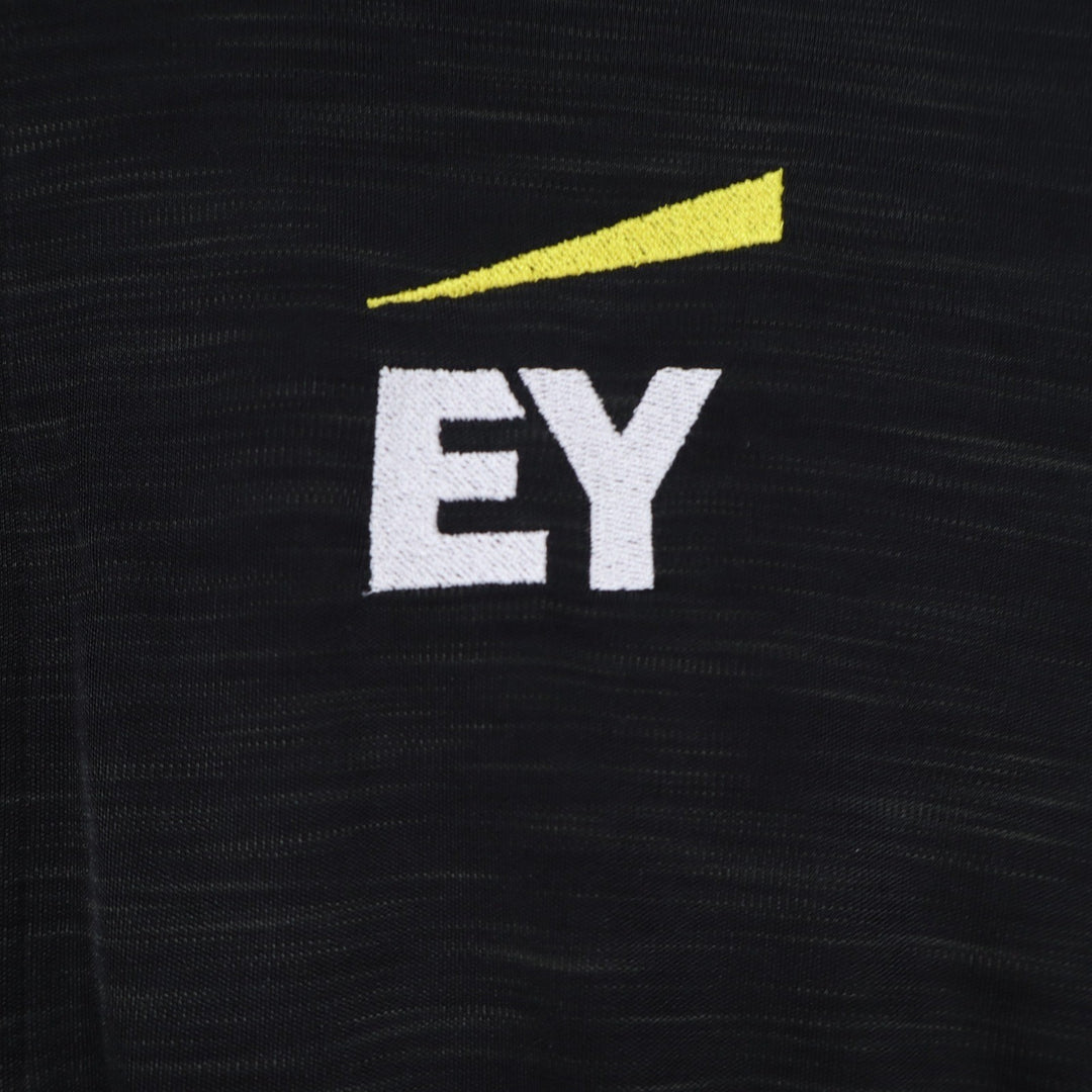 Adidas Mens Black Quarter Zip Pullover EY Logo Space Dye Athletic Top Size M