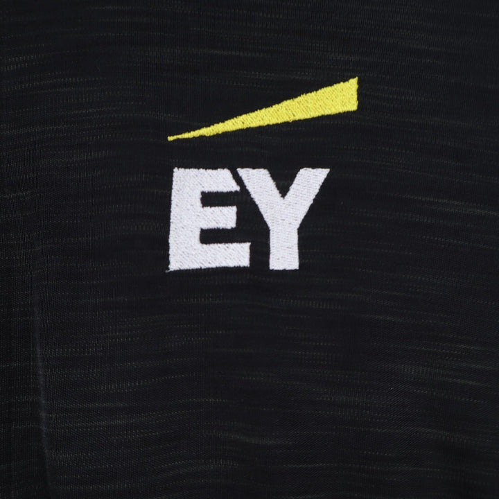Adidas Mens Black Quarter Zip Pullover EY Logo Space Dye Athletic Top Size M