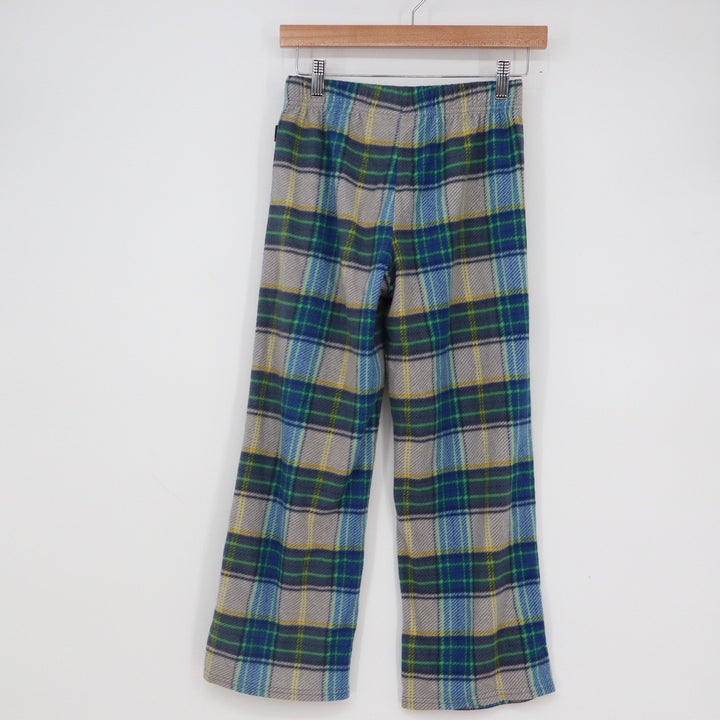 Eddie Bauer Kids M 10/12 Fleece Pajama Pants Blue Green Yellow Plaid Sleepwear