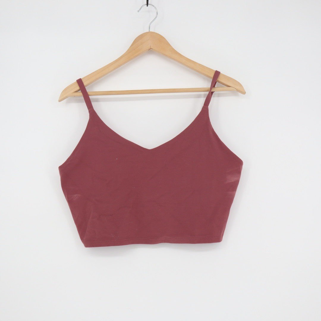 Athleta Burgundy Red V Neck Cropped Tank Top Size XL BCI Certified