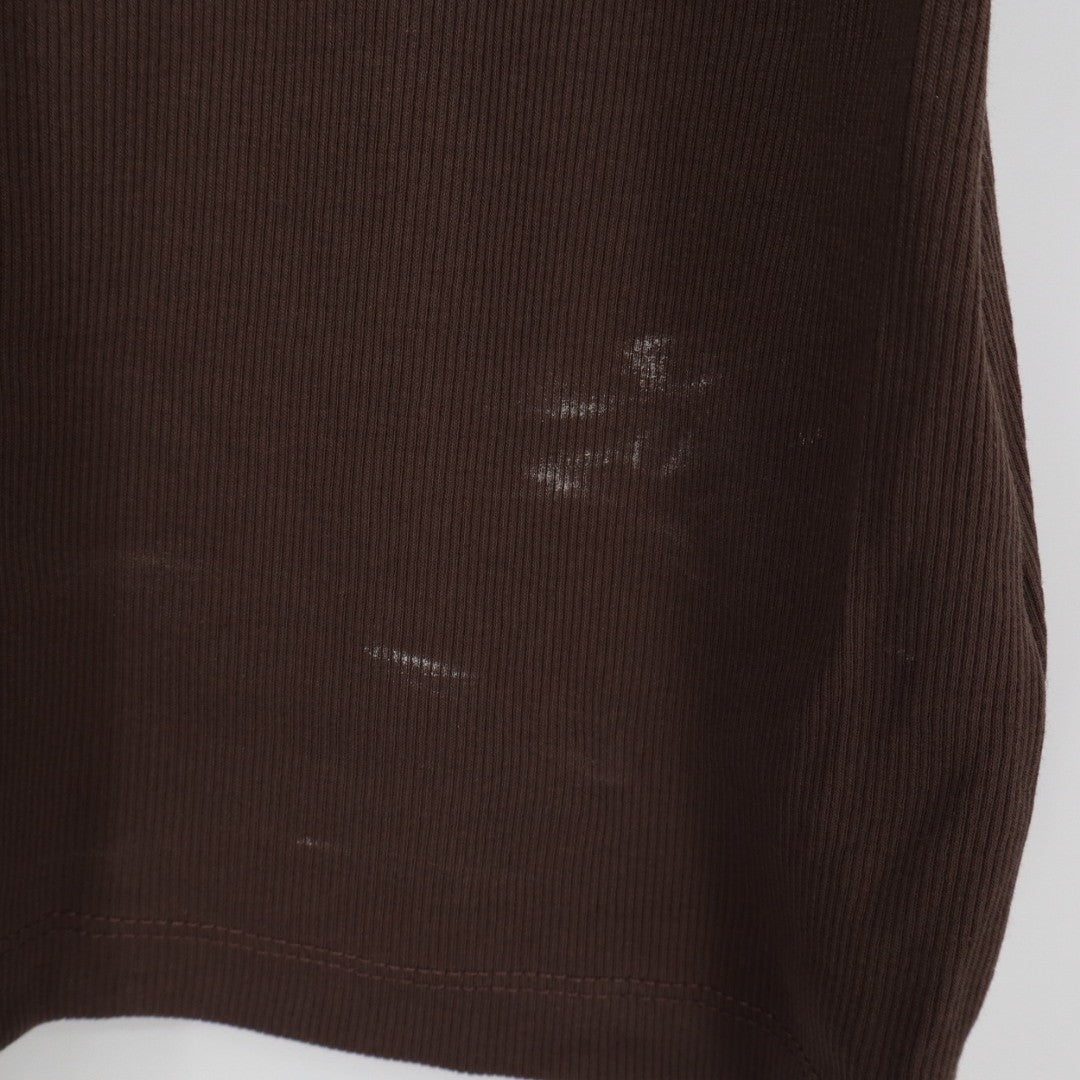 Madewell Tank Top Womens Medium Brown Ribbed Cotton Stretch Round Neck Comfy