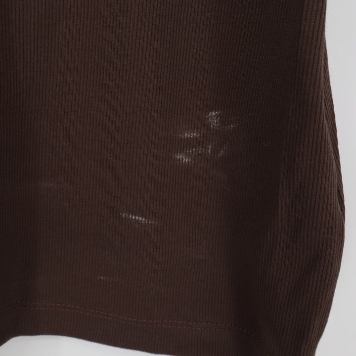 Madewell Tank Top Womens Medium Brown Ribbed Cotton Stretch Round Neck Comfy