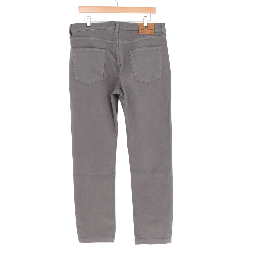 American Giant Roughneck Pants Men 34x32 Gray Cotton Stretch 5-Pockets Straight
