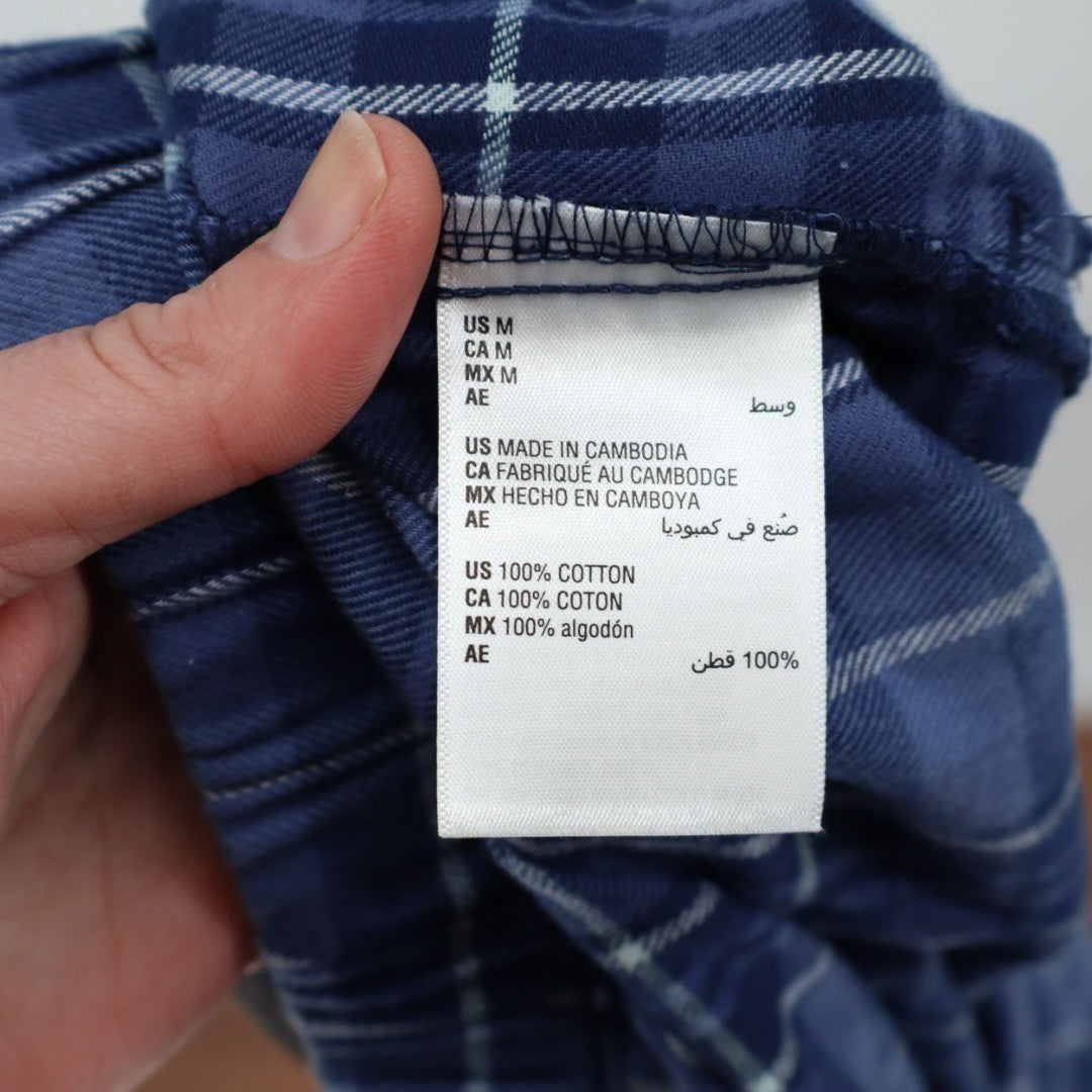 Charter Club Intimates Pajama Pants Womens M Blue Bennet Plaid Cotton Sleepwear