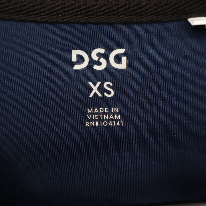 DSG Mens XS Navy Blue Crewneck Sweatshirt Side Zippers Sleeve Pocket