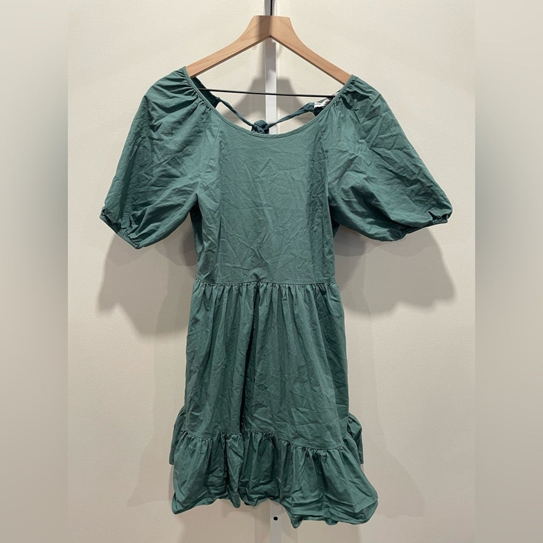 Peter Som X RTR Green Puff Sleeve Dress Size 10