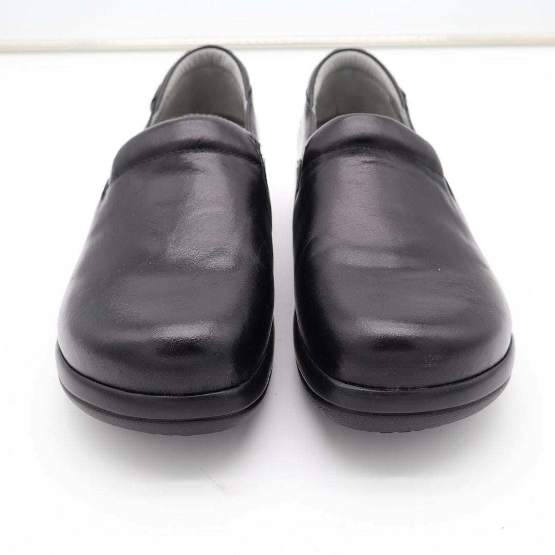 Alegria Keli Pro Black Leather Slip Resistant Clogs Shoes Womens 38