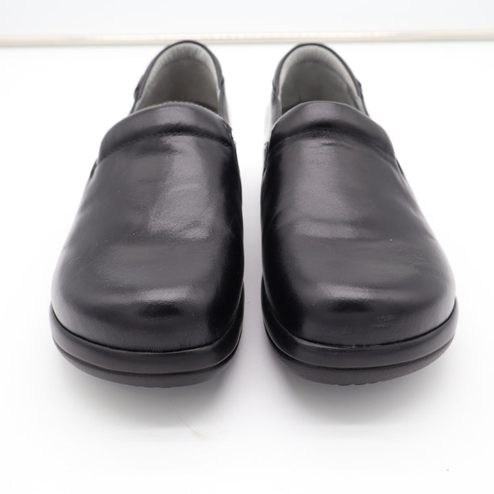 Alegria Keli Pro Black Leather Slip Resistant Clogs Shoes Womens 38
