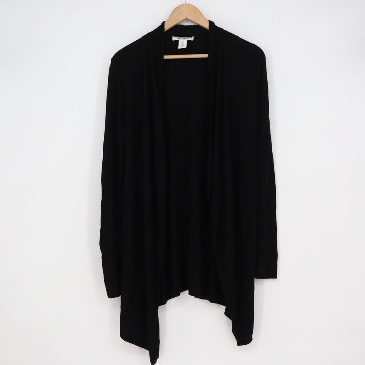 White House Black Market WHBM Black Open Front Rayon Cardigan Sweater XS