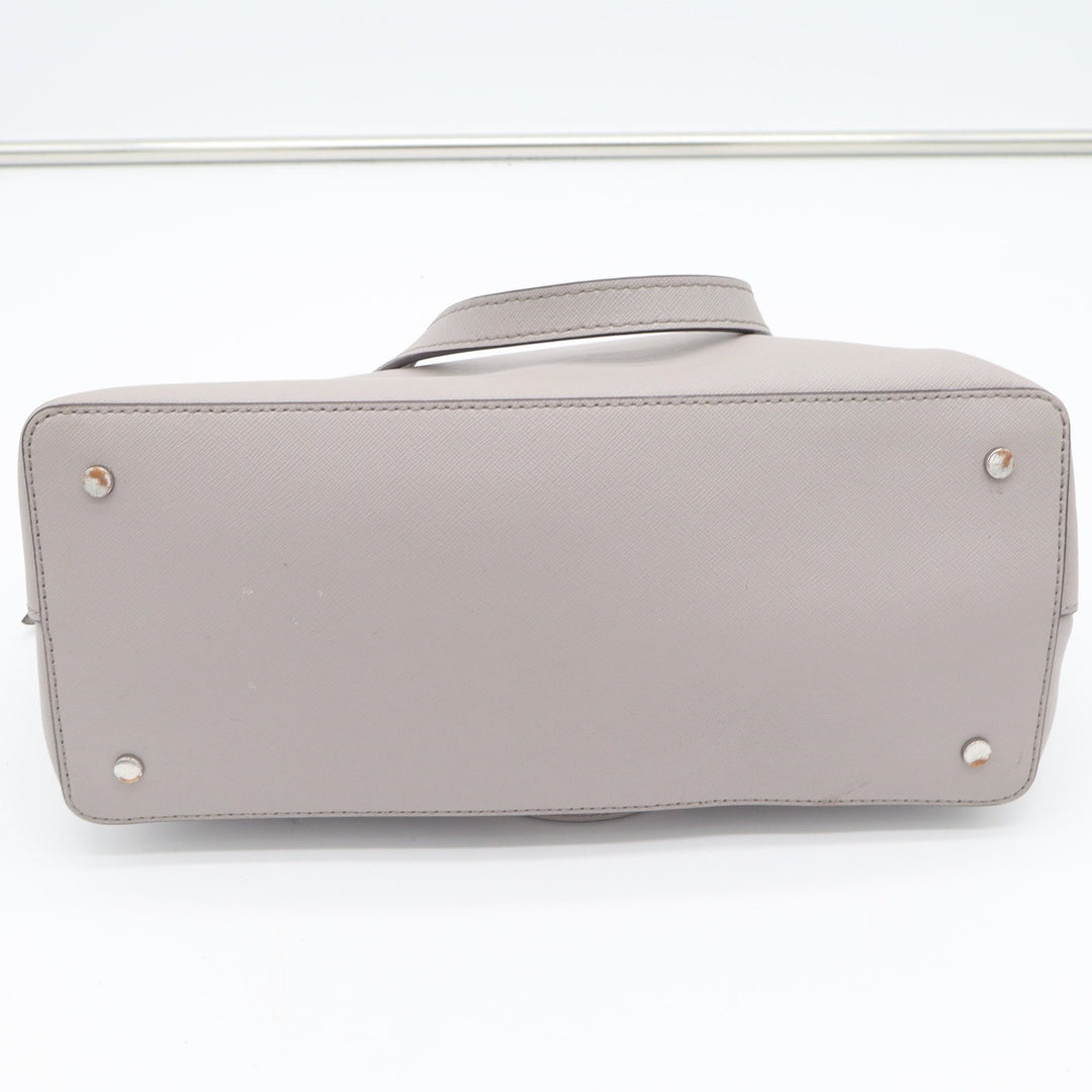 Kate Spade Satchel Womens Medium Larchmont Avenue Dome Gray Leather Crossbody