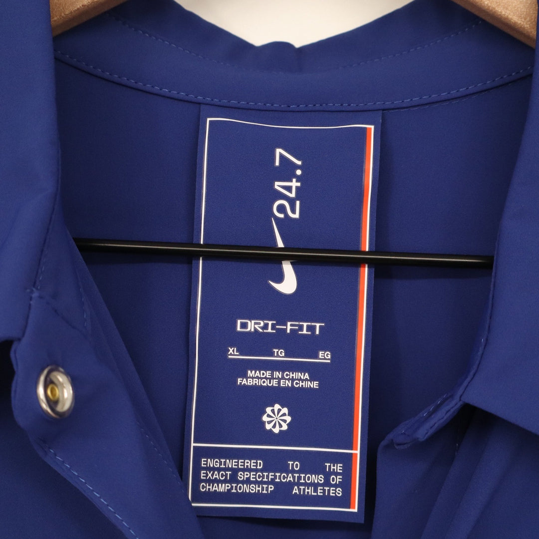 Nike 24.7 Dri-FIT Womens XL Royal Blue Button Up Shirt Oversized