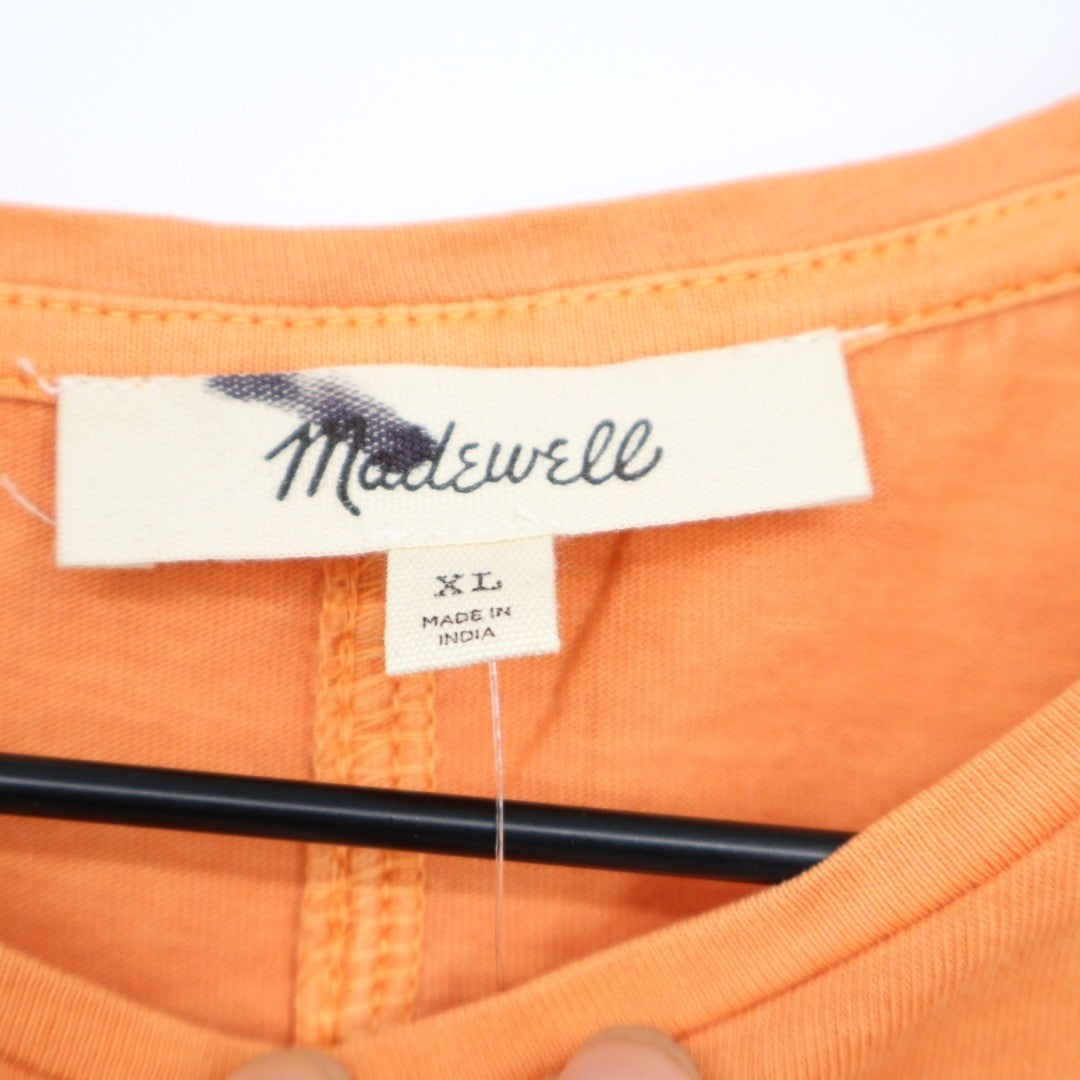 Madewell T-Shirt Womens XL Orange Cotton Short Sleeve Crew Neck Outdoor Wear