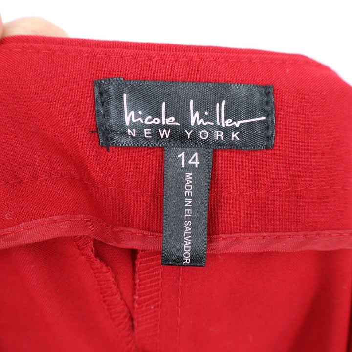 Nicole Miller New York Red Straight Leg Dress Pants Womens 14 Workwear