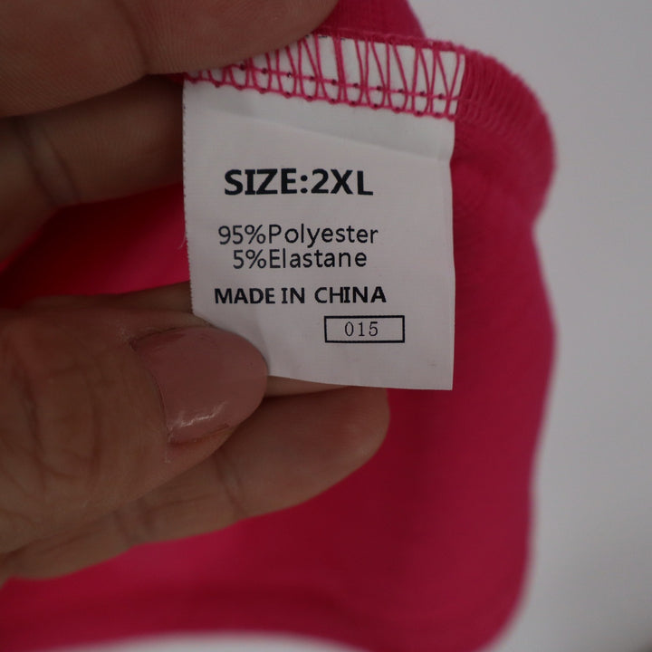 Evaless Hot Pink Textured Short Sleeve T-Shirt Dress Pockets Plus Size 2XL NEW