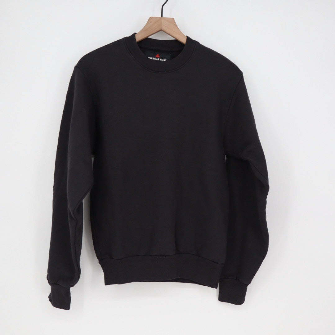 American Giant Black Crewneck Sweatshirt XS Made in USA Cotton Pullover