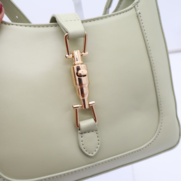 Unbranded Shoulder Bag Womens Medium Hobo Sage Green Gold Clasp Excellent