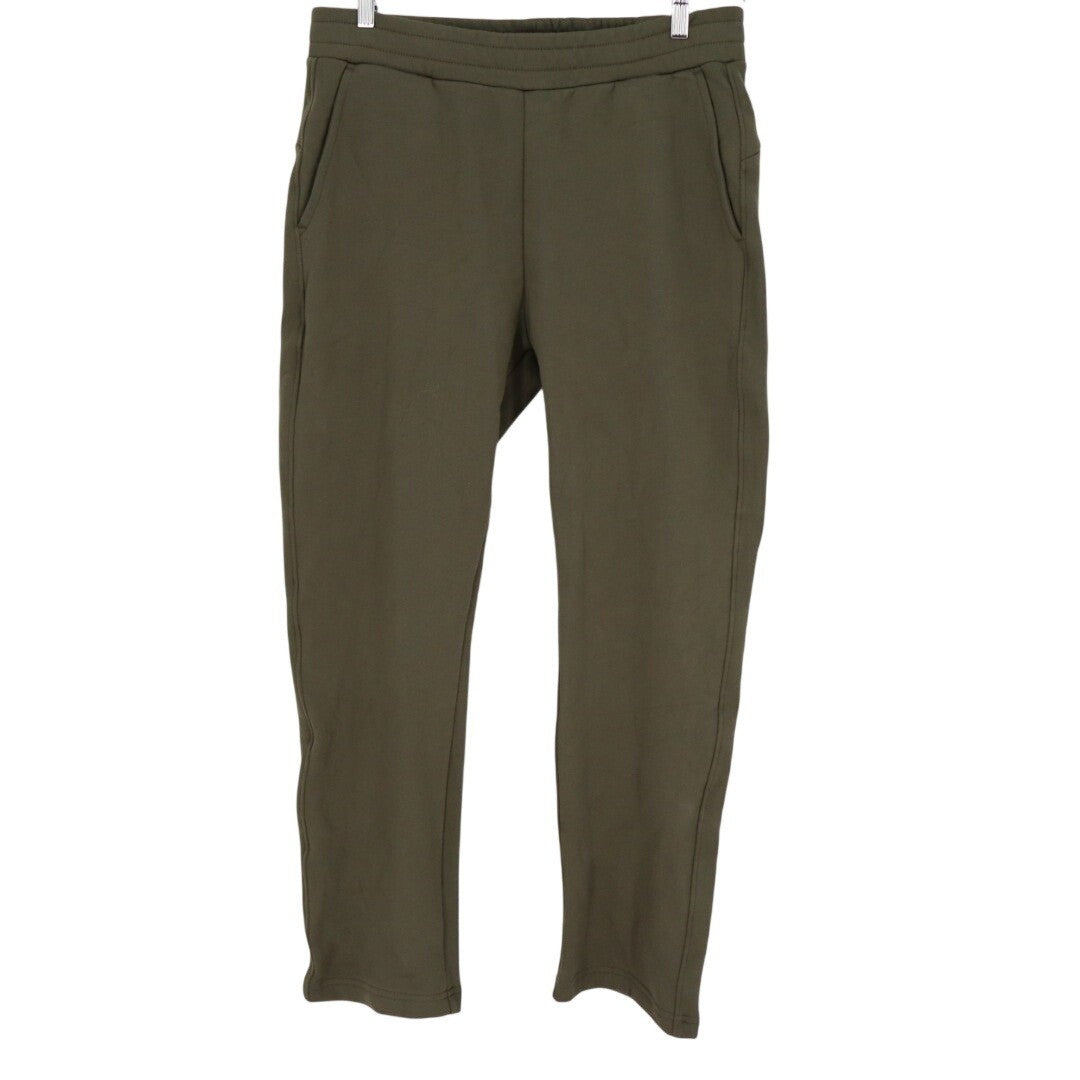 American Giant Sweatpants Mens M Olive Green Cotton Slash Pockets Fleece Lined