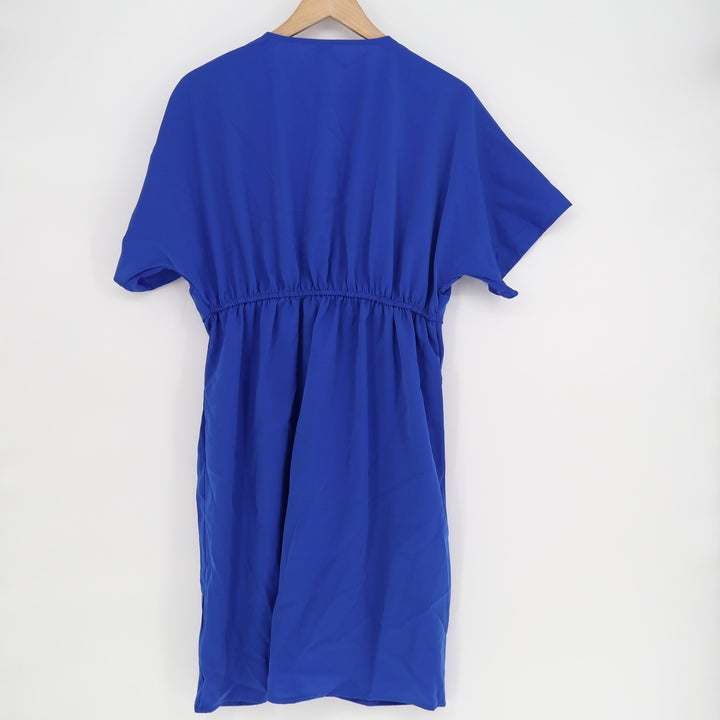 SHEIN Royal Blue Twist Front V-Neck Draped Mini Dress Womens Large